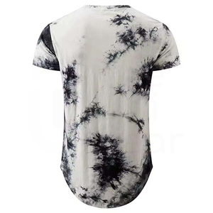 Camiseta de Punto Tie-Dye para Hombre, Casual, de Manga Corta, Cuello Redondo, con Diseño en Morado y Rosa, Corte Regular - Product Image 2