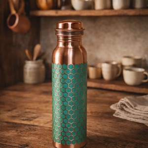 Elegante Botella de Agua de Cobre Ecológica de Doble Pared Hecha a Mano para Hidratación Diaria y Bienestar, Compre Directamente del Proveedor - Product Image 1