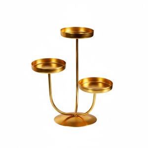 Support de bougie moderne en cuivre, bougeoir en métal, décoration d'intérieur, centre de table pour mariages et fêtes, prix d'usine - Product Image 5