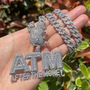 จี้ตัวอักษรโมอิสซาไนต์ ATM เงินแท้ 925 ชุบโรเดียม สไตล์ฮิปฮอป เครื่องประดับสำหรับใส่ทุกวัน ประดับเพชรแบบ Iced Out จี้ตัวอักษรสั่งทำได้ - Product Image 6