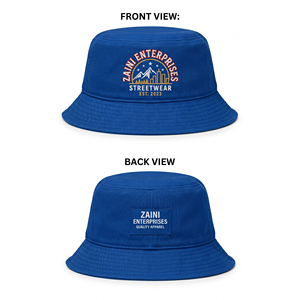 Unisex Bucket <b>Hat</b> Premium 280 GSM Cotton Canvas Washed <b>Navy</b> OEM ODM ZAINI ZI-043 Summer - Product Image 1