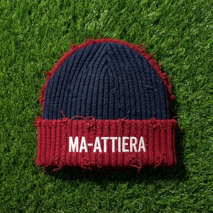 Custom <b>Navy</b> Red Rib Knit Cuffed Beanie <b>Hat</b> Winter Warm Skull Cap With Embroidered Logo - Product Image 6