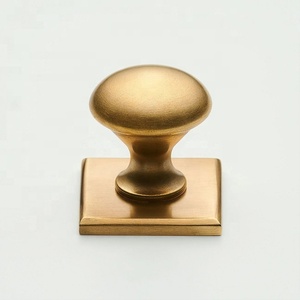 Traditional Brass Cabinet Round Knob With Back Plate Durable Furniture Handle for Storage Closet Drawer Dresser Home Hotel Use - Product Image 6