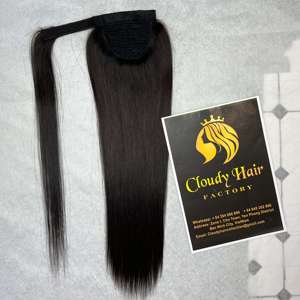 CDYHAIRVN Extensions de cheveux vierges bruts vietnamiens, couleurs et styles personnalisés, queue de cheval naturelle droite en brun, extensions de cheveux humains - Product Image 2