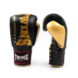 Gants de boxe personnalisés en cuir de vachette véritable de qualité supérieure, couleur or et noir - Product Image 2