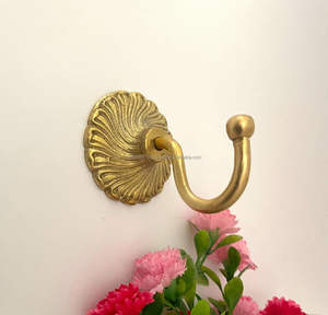 Strong brass wall <b>hooks</b> for heavy <b>garments</b> bags and accessories requiring secure wall mount support system use - Product Image 2