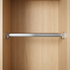 Tringle de penderie classique en laiton, détachable, avec rail à amortisseur unique, finition nickel poli, quincaillerie de mobilier, pour suspension de vêtements, personnalisable, en métal - Product Image 2