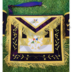 Conjunto de Regalia de Alta Calidad de la Estrella del Este |   Collar, delantal y puños bordados con flecos dorados, accesorios de regalia masónica - Product Image 6