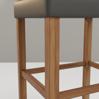 Table basse moderne sans dossier en cuir PU rembourré avec structure en bois d'hévéa pour salon, meuble décoratif durable et facile à nettoyer