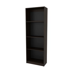 Libreria piatta color noce con 4 ripiani e spazio aperto per riporre oggetti - Product Image 2