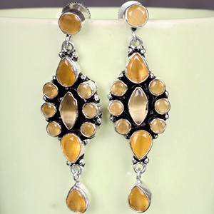 Pendientes Colgantes de Plata Oxidada al Mejor Precio para Mujer |   Joyería Boho Hecha a Mano con Piedras Multicolores para Boda |   Proveedor Mayorista - Product Image 5