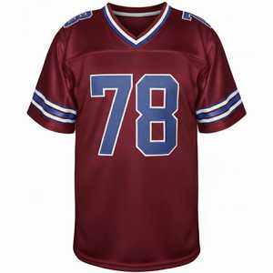 American Football Jersey Men's <b>Maroon</b> V-Neck Short Sleeve Mesh 78 Number Breathable Regular Fit Adult Sport Apparel - Product Image 1
