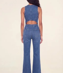 Combinaison en jean brodée pour femme – Tenue décontractée élégante – Fournisseur en gros de combinaisons et salopettes - Product Image 2