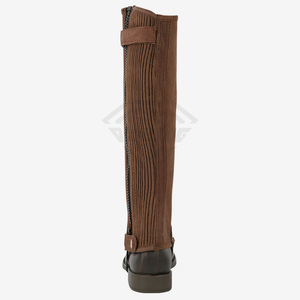 Genuine Leather Equestrian <b>Half</b> <b>Chaps</b> with Zipper Closure High Waist Full Length Unisex - Product Image 4