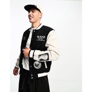 Chaqueta Varsity para Hombre, Transpirable, con Bordado Chenille y Mangas de Cuero, Chaquetas Varsity de Béisbol Modernas y Personalizadas - Product Image 1