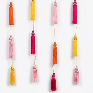 Décorations suspendues en tissu bohème avec pompons pour salon, décoration intérieure, multicolores, forme irrégulière, toutes saisons - Product Image 2