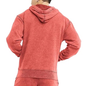 Vente en gros de sweats à capuche pour hommes délavés à l'acide de haute qualité 100% sweat à capuche en coton lourd avec logo personnalisé pour hommes 2025 - Product Image 2