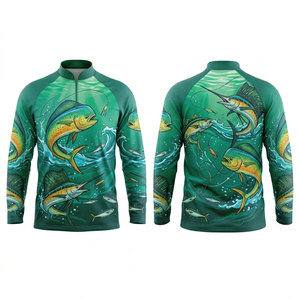 Maillot de pêche unisexe personnalisé, entièrement imprimé par sublimation, manches longues, protection UV, séchage rapide, respirant, sports de plein air - Product Image 3