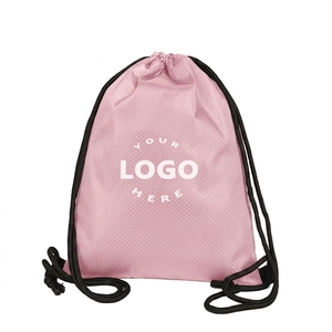 Minimalist <b>Drawstring</b> <b>Backpack</b> Unisex Gym Bag Breathable Polyester with Logo Print - Product Image 2
