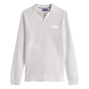 เสื้อโปโลแขนยาวผ้าแจ็คการ์ดแบรนด์ส่วนตัวสำหรับผู้ชาย ผ้าฝ้ายเมอร์เซอไรซ์ ระบายอากาศได้ดี สวมใส่สบาย  แบบลำลอง  พร้อมตัวเลือกปรับแต่ง - Product Image 6