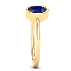 Anillo de Plata de Ley 925 con Moissanita y Zafiro Azul de 0.5 Quilates, Corte Ovalado, para Mujer, Precio al por Mayor REYES - Product Image 3