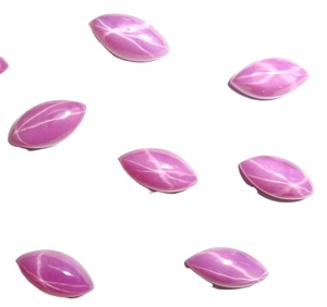 Rubis Étoilé Rose Taille Marquise 5x10 mm 2 Carats Créé en Laboratoire Poli Opaque Cabochon avec Effet Étoile à 6 Branches pour la Fabrication de Bijoux - Product Image 4