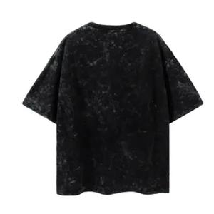 KIVOTECH Oversized Washed Cotton Men's T-Shirt <b>Short</b> <b>Sleeve</b> O-Neck Casual Solid Color Jersey Knitted Fit - Product Image 4