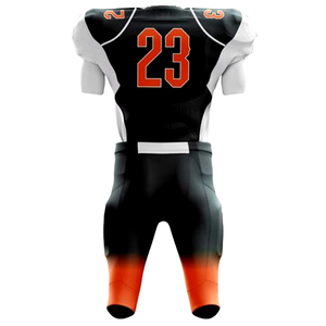 American Football Uniform Set Black Geometric Print Jersey Pants 50 Player Number Sublimated Moisture Wicking Fitted Men Adult - Product Image 6
