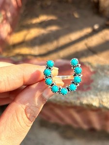 925 Sterling <b>Silver</b> Kingsman Turquoise Horseshoe <b>Ring</b> Handmade Cowboy Western Jewelry for Women <b>Men</b> - Product Image 2