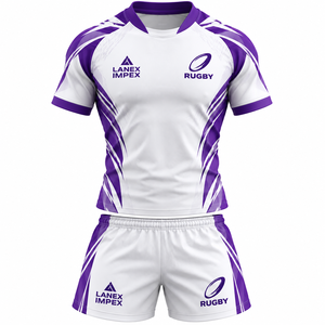Factory Direct Wholesale Rugby Uniform Set Custom Design Quick Dry Rugby Jersey and <b>Shorts</b> Matching Sportswear for <b>Men</b> and Team - Product Image 2