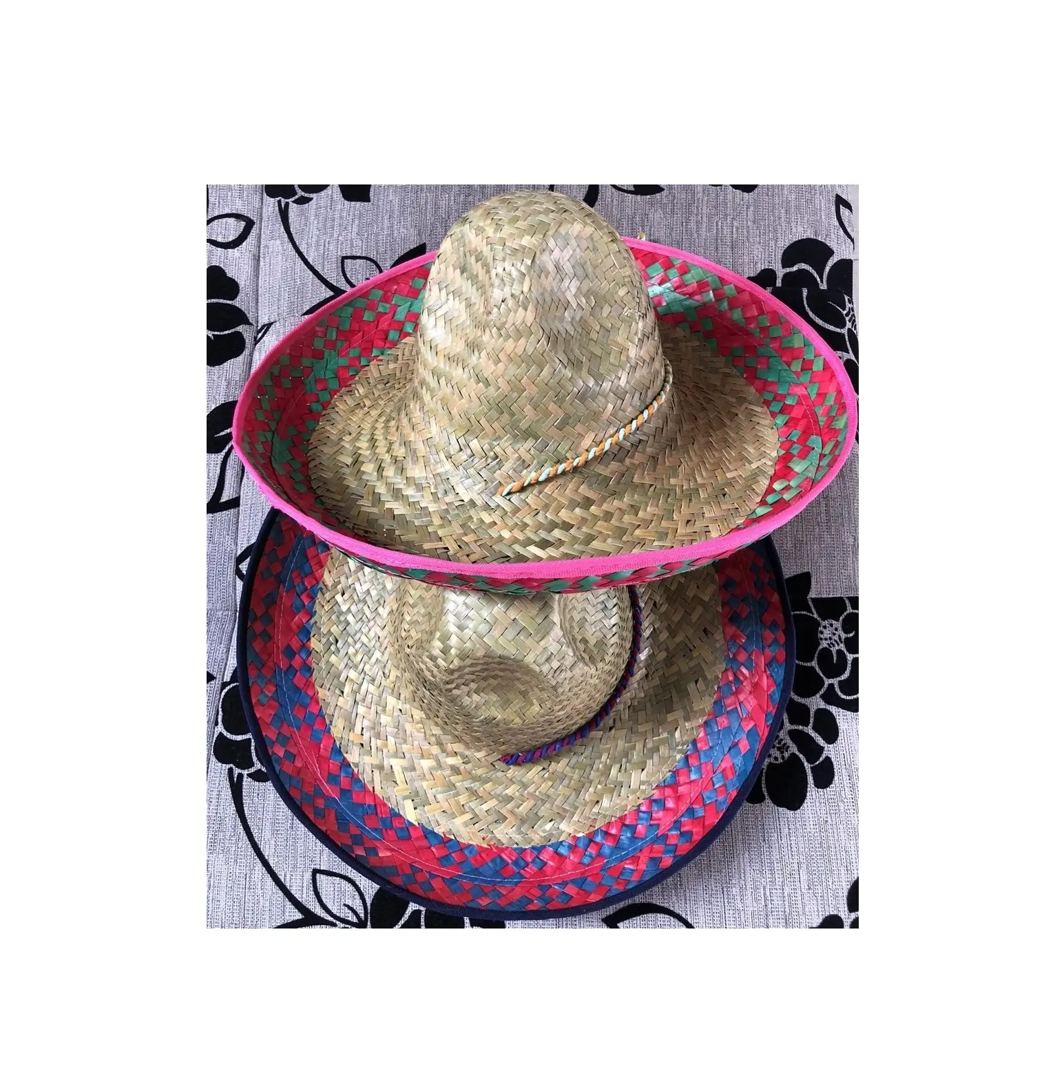 Großhandel mexikanischen Sombrero Strohhut in Vietnam-Handgemachte Seegras Hut mit benutzer definierten Logo für Zubehör