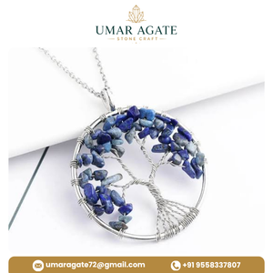 Llavero de Lapislázuli Natural con Árbol de la Vida, Colgante de Cristal, Amuleto para Bolsa, Regalo Espiritual - Product Image 3