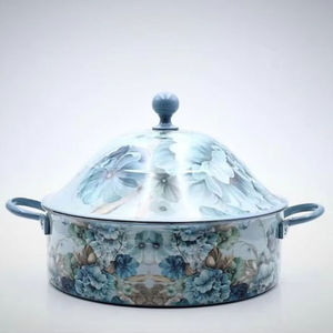Decorative Silver Conical <b>Lid</b> Food Warmer with Wooden Base Crisscross Pattern Elegant Casserole <b>Pot</b> Kitchenware Home Decor - Product Image 1