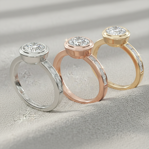 Bague de fiançailles en or massif sertie de diamants Stonewels Channel Set |   pour diamant cultivé en laboratoire certifié |   Diamant moderne serti de griffes de luxe - Product Image 5