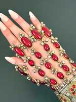 Paire de bijoux faits à la main afghans Kuchi vintage pour fiançailles, mariage, fête, ensemble de bijoux traditionnels bohèmes tribaux, ornements faits à la main
