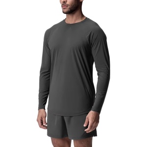 เสื้อยืดออกกำลังกายแขนยาวทรงโอเวอร์ไซส์ ดีไซน์ใหม่ ผ้าฝ้าย 95% ผสมอีลาสเทน 5% สำหรับผู้ชาย เสื้อยืดกีฬา - Product Image 3