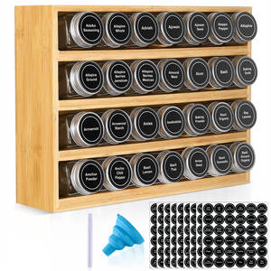 Étagère de rangement de cuisine en bois de qualité supérieure pour les bouteilles d'épices, les herbes, les condiments et les essentiels de cuisine quotidiens, disponible à la vente - Product Image 1