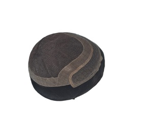 Los Angeles Human Hair Toupee <b>Wig</b> <b>for</b> <b>Men</b> with Indian Remy and Non-Remy Hair Patches - Product Image 1