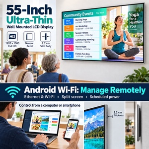 Écran d'affichage commercial mural de 55 pouces, écran de menu, affichage numérique LCD, signalisation numérique pour restaurant, publicité, Android, Windows, WiFi, OEM - Product Image 5
