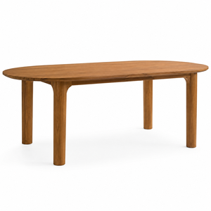 Mesa de Comedor Rectangular de Teca, Diseño Escandinavo Moderno, Ecológica, Impermeable, Duradera, Muebles de Comedor para 6 Personas, Escuela - Product Image 2