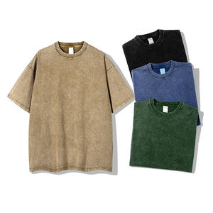 เสื้อยืดวินเทจขนาดใหญ่พิเศษสำหรับผู้ชาย แบบขายส่ง ปรับแต่งได้ ล้างสีแบบแอซิด แห้งเร็ว ผ้าฝ้าย 100% สีและขนาดตามสั่ง - Product Image 1