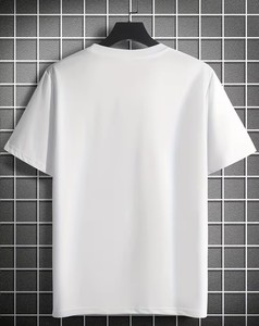 Men's White T-Shirt with -customize Digital Print Short Sleeve O-Neck Casual Regular Fit 100% Cotton Jersey Breathable - Product Image 2
