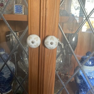 Ceramic Door Knobs White Beige Solid Pattern Modern Farmhouse Kitchen Drawer <b>Pull</b> Handle Handcrafted Multi-piece Package - Product Image 6