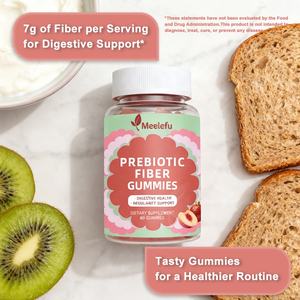 Gummies de fibres probiotiques + prébiotiques OEM/ODM pour la santé intestinale quotidienne, complément alimentaire de soutien digestif avec probiotiques et fibres - Product Image 2