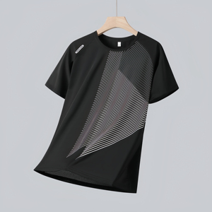 Camiseta de Verano para Hombre de Alta Calidad, Tejida en Algodón, a la Moda, de Secado Rápido, Transpirable, Holgada, Deportiva, de Color Sólido, Personalizable - Product Image 6