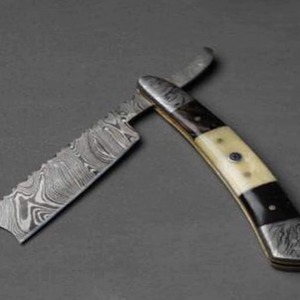 Artisan Damascus Steel Straight Razor Carved Camel <b>Bone</b> <b>Handle</b> Vintage Folding Shaving <b>Knife</b> Manual Shaver Barber Tool - Product Image 4