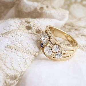 Igi Lab เติบโตแบบวินเทจ14K แหวนเงินสเตอร์ลิงทำด้วยมือสีเหลืองทองแหวนแต่งงาน/หมั้นเพชรตัดแหวนดีสำหรับทุกเพศ - Product Image 4