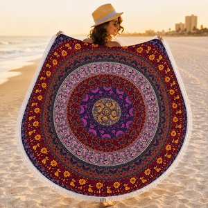 Toallas de Playa Mandala Modernas de Lujo con Diseño Personalizado, Ecológicas, de Secado Rápido, 100% Algodón, Toalla Grande para Uso en la Playa - Product Image 5