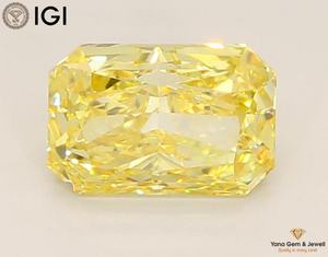 Diamant de 2,00 carats de couleur jaune vif fantaisie, clarté VVS2, taille radiant, cultivé en laboratoire CVD, avec certificat IGI pour sertissage personnalisé - Product Image 1