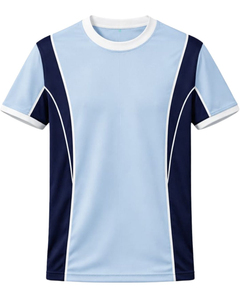 Men Light Blue <b>Navy</b> Blue Sports <b>TShirt</b> Shorts Set Breathable Quick Dry Gym Wear Athletic Running Training Activewear Outfit Set - Product Image 3
